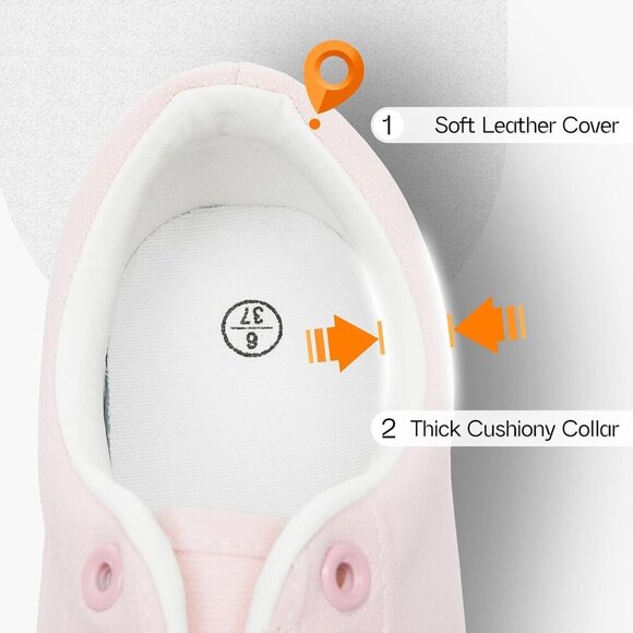 Women's Canvas Sneakers White Casual Flat Heel Athletic Shoes Skateboarding - Picture 3 of 9